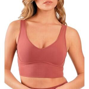 Yogalicious Women’s Nude Tech Contouring Cropped Bra Top Apple Butter Size XL